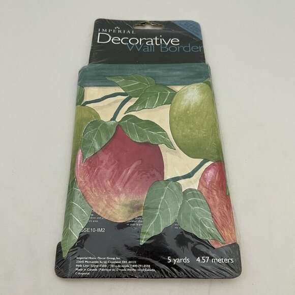 Imperial Wall Other - Imperial Wall Paper Border Sculpted Edge Vine Apple Fruit Border 5 Yards